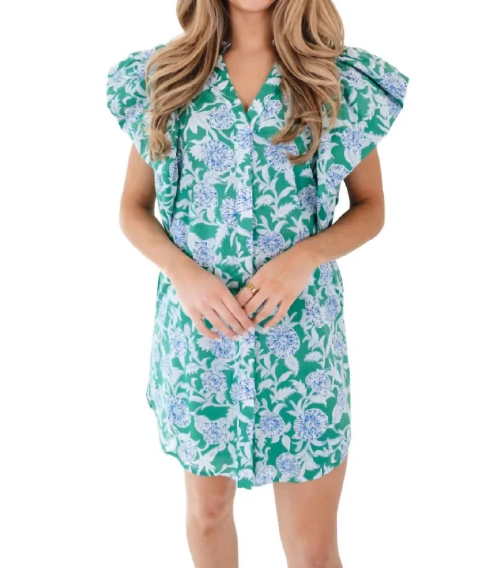 Merritt Shirt Dress In Green