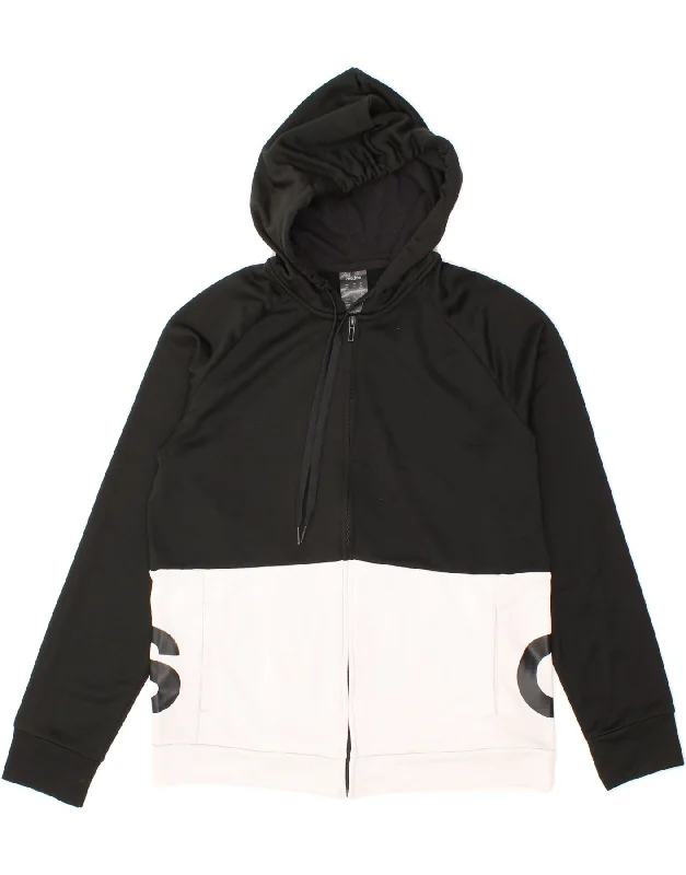 Mega Deal ADIDAS Womens Graphic Zip Hoodie Sweater UK 20/22 XL Black Colourblock