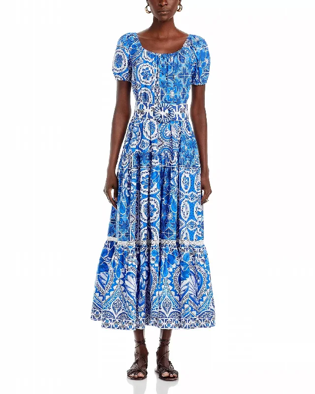 Steals and Deals Tile Dream Maxi Dress In Blue