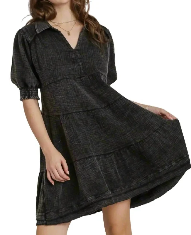 Online Only Josie Gauze Dress In Black