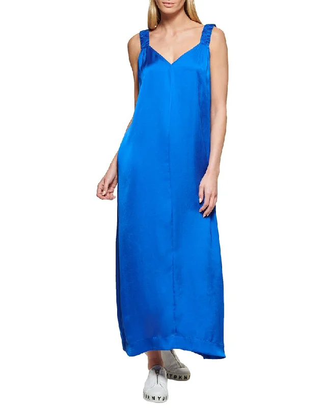 While Supplies Last DKNY Ruched Strap Maxi Dress