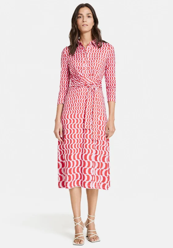 Price Meltdown Gerry Weber Geo Print Shirt Dress, Red Multi