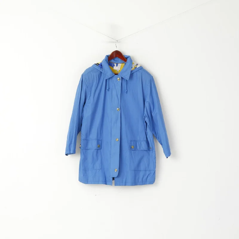 Loyalty Reward Classsic Sports By Lucia Women 42 L/XL Jacket Blue Marine Cotton Hooded Zip Up Top