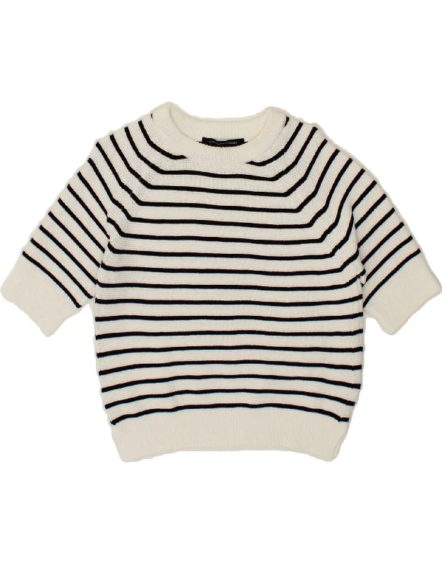 Reduced Prices FRENCH CONNECTION Womens Boat Neck Jumper Sweater UK 6 XS White Striped Reduced Prices FRENCH CONNECTION Womens Boat Neck Jumper Sweater UK 6 XS White Striped
