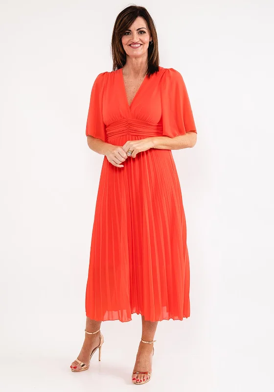 Mega Sale Seventy1 One Size Pleated Chiffon Dress, Coral