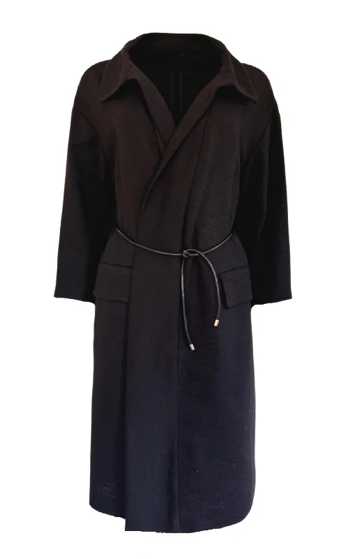 Clearance Event Black Cotton Three-Quarter Coat