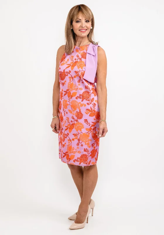 Sale Event Badoo Satin Shift Dress, Lilac & Orange