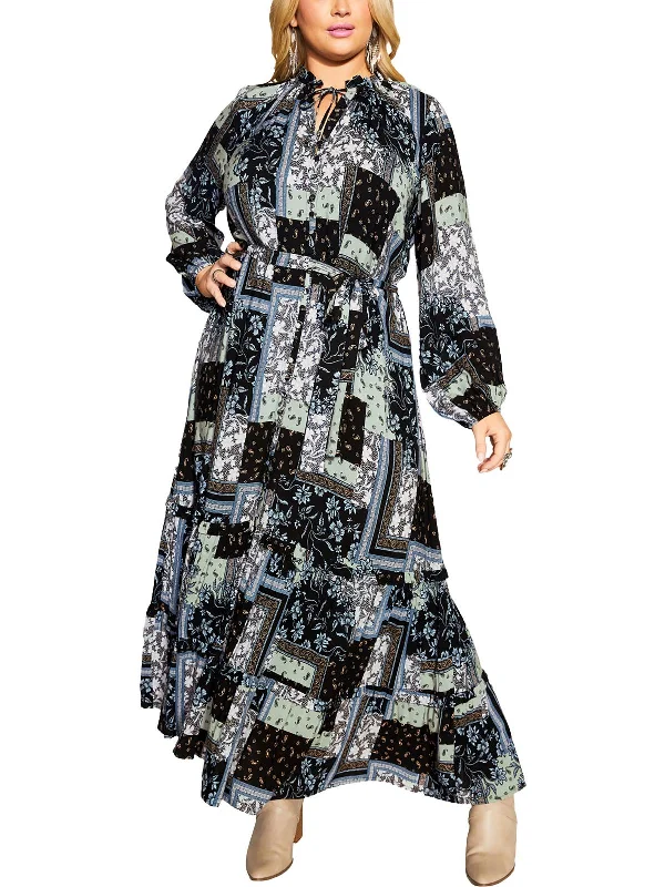 Amazing Deals Plus Womens Printed Viscose Maxi Dress