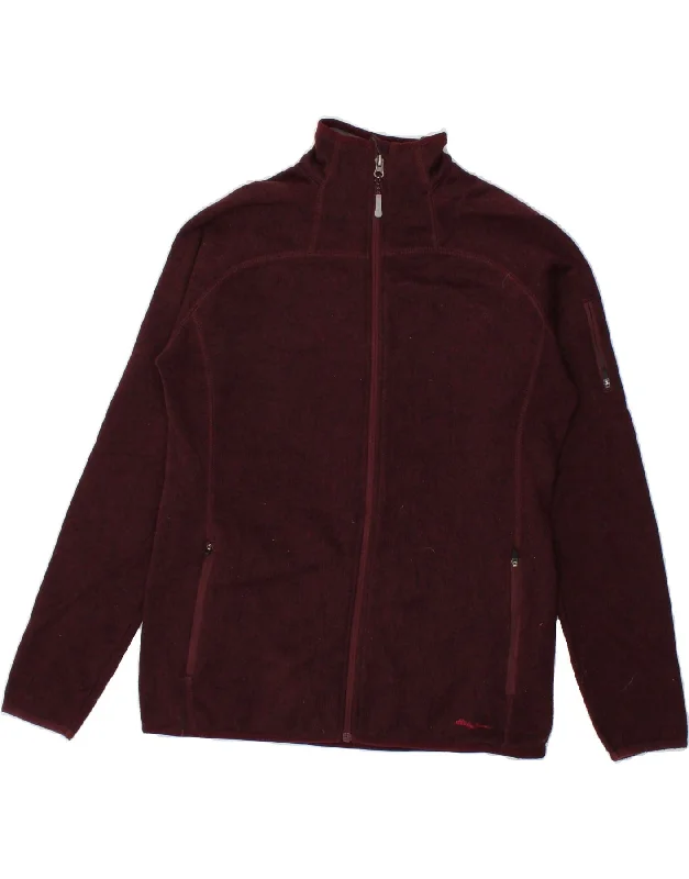 Take Advantage EDDIE BAUER Womens Cardigan Sweater UK 16 Large Burgundy Polyester Sports