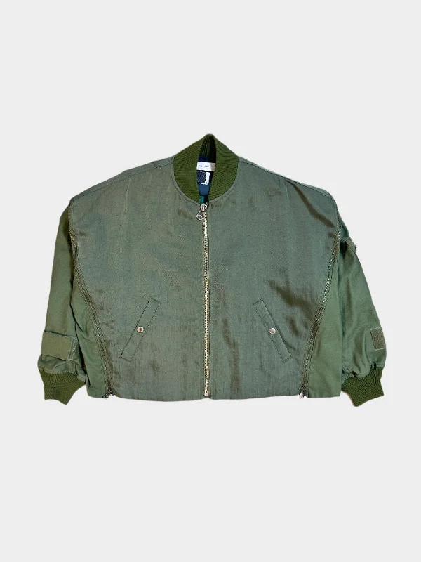 Huge Savings Zipped Khaki Bomber