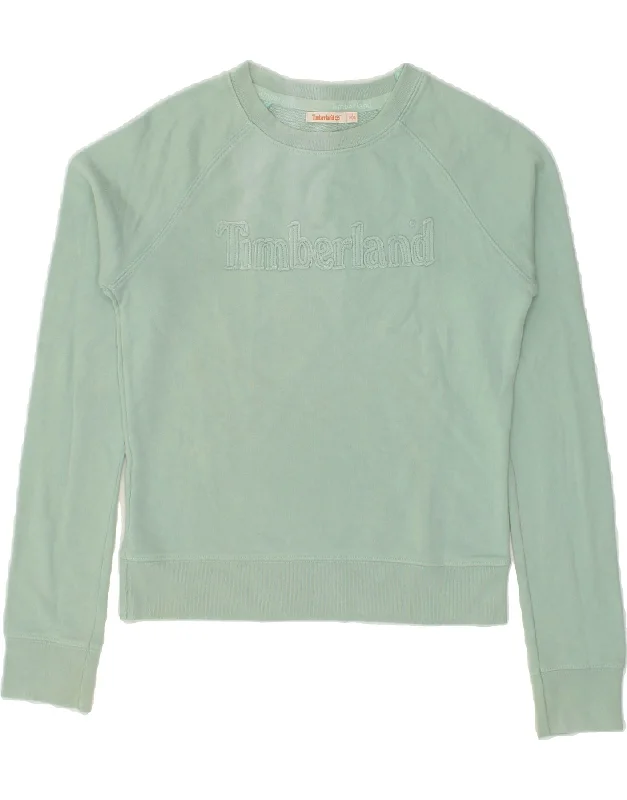 TIMBERLAND Womens Graphic Sweatshirt Jumper UK 10 Small Green Cotton