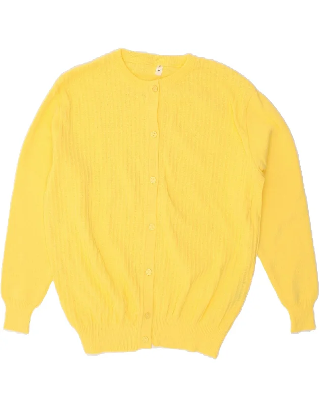 VINTAGE Womens Cardigan Sweater UK 16 Large Yellow