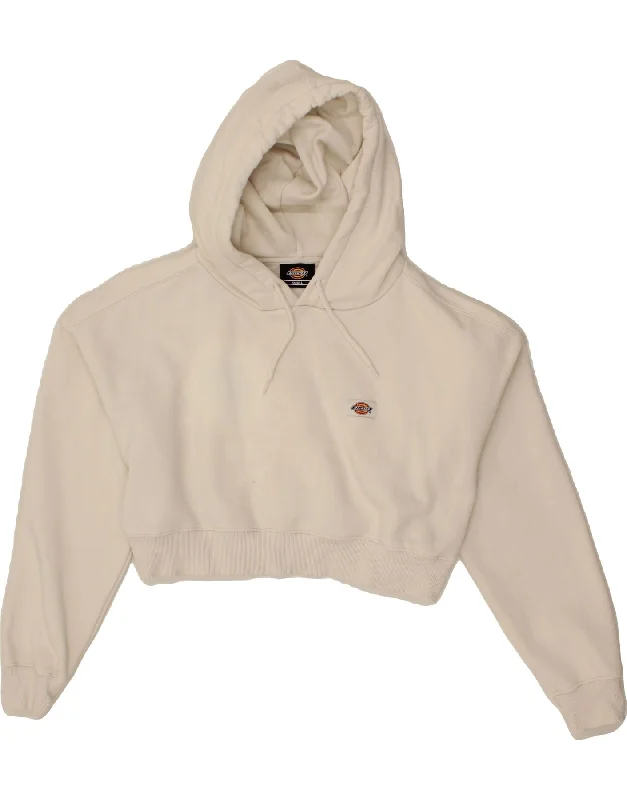 Year-End Clearance DICKIES Womens Oversized Crop Hoodie Jumper UK 10 Small White Cotton