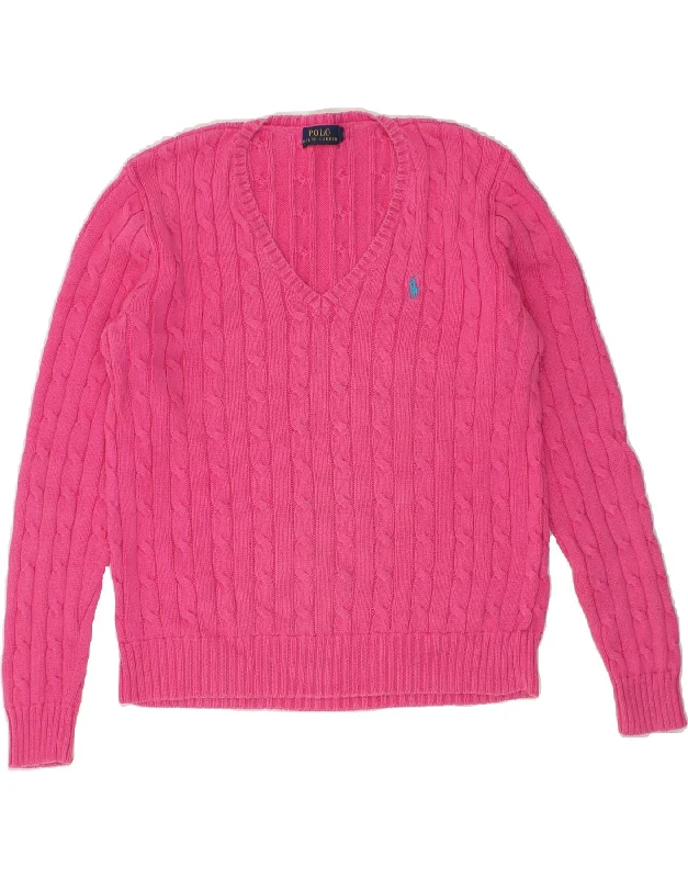 Referral Discount POLO RALPH LAUREN Womens V-Neck Jumper Sweater UK 16 Large Pink Cotton Referral Discount POLO RALPH LAUREN Womens V-Neck Jumper Sweater UK 16 Large Pink Cotton