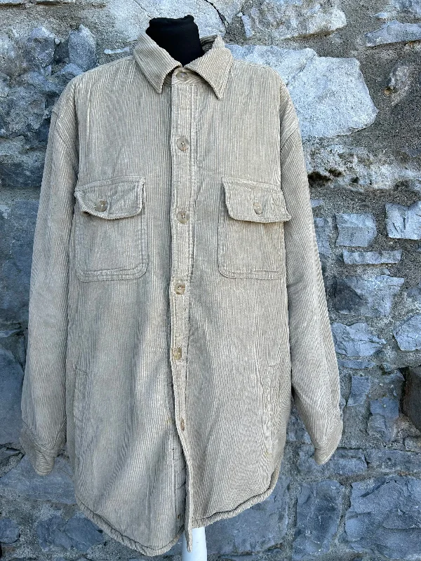 The Best Prices Beige cord fleece lined jacket XL