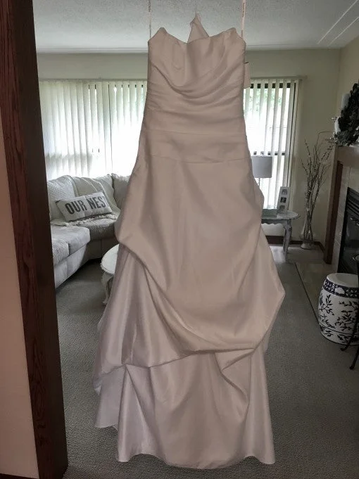 Lowest Price David's Bridal Strapless Satin A Line Gown
