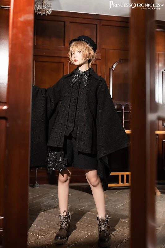 Limited Edition Princess Chronicles~ShenYao~Ouji Lolita Winter Black Long Coat