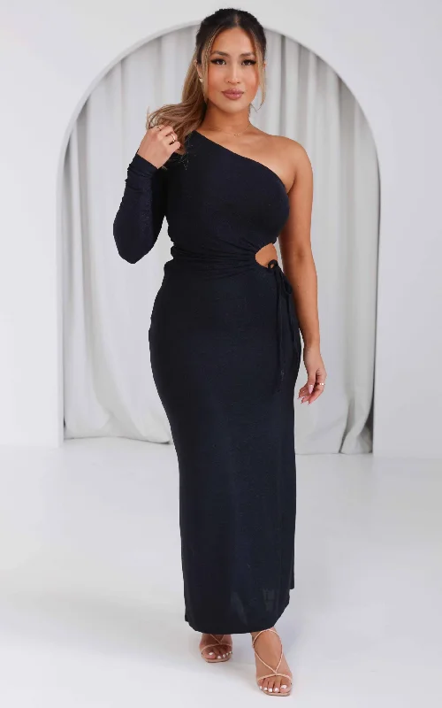 Huge Discounts Skyfall Maxi Dress - Black Navy Metallic