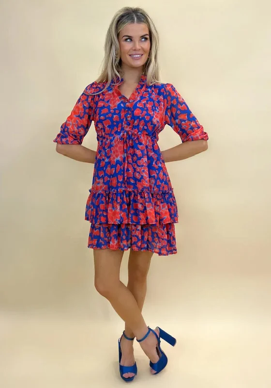 Price Fest Kate & Pippa Latina Mini Dress, Royal Blue & Red