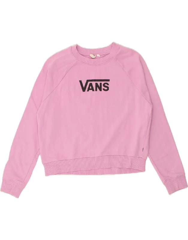 VANS Womens Graphic Sweatshirt Jumper UK 16 Large Pink Cotton