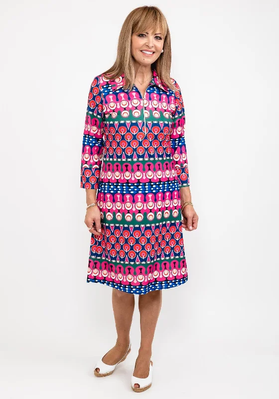 Take Advantage Leon Collection Multi Shape Print Shift Dress, Pink Multi