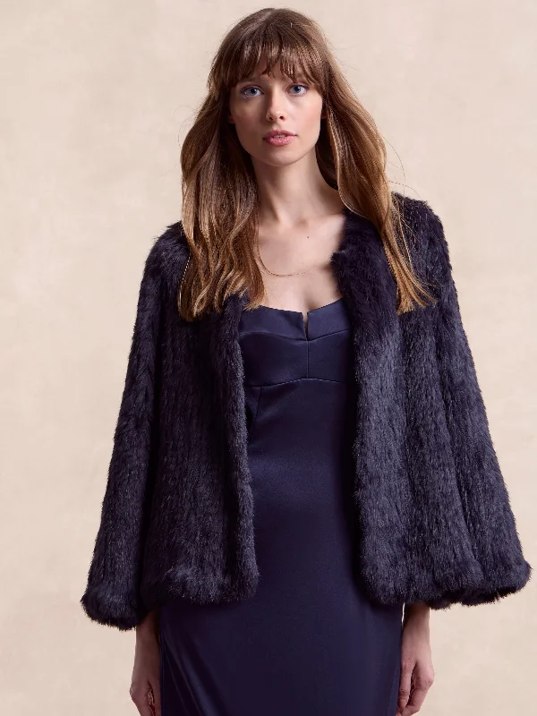 Early Access Fur Jacket - Ink