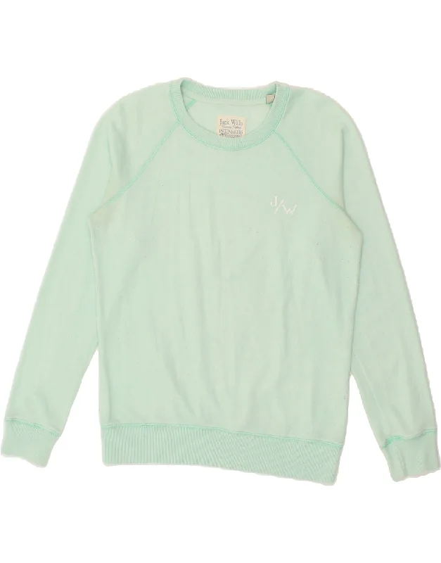 Quick Sale JACK WILLS Womens Sweatshirt Jumper UK 12 Medium  Turquoise Cotton