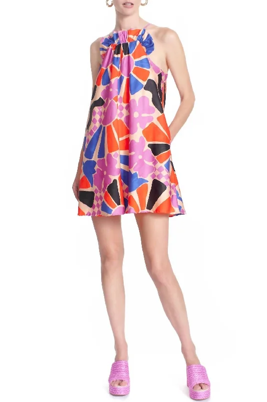 Harper Ruffle Neck Dress In Groovvy