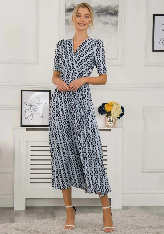 Shop and Save Jolie Moi Genesis Wrap Front Maxi Dress, Light Blue