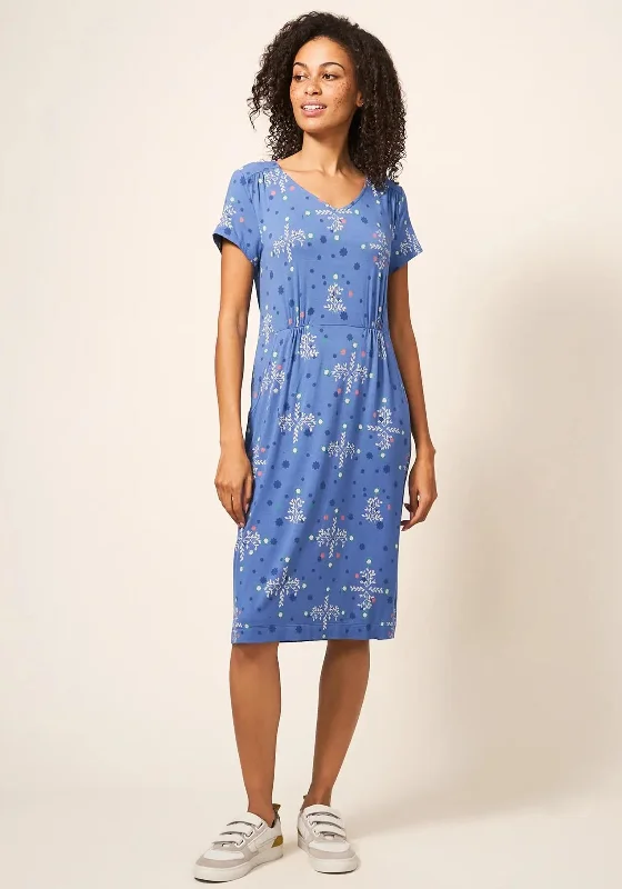 White Stuff Tallie Print Jersey Dress, Blue