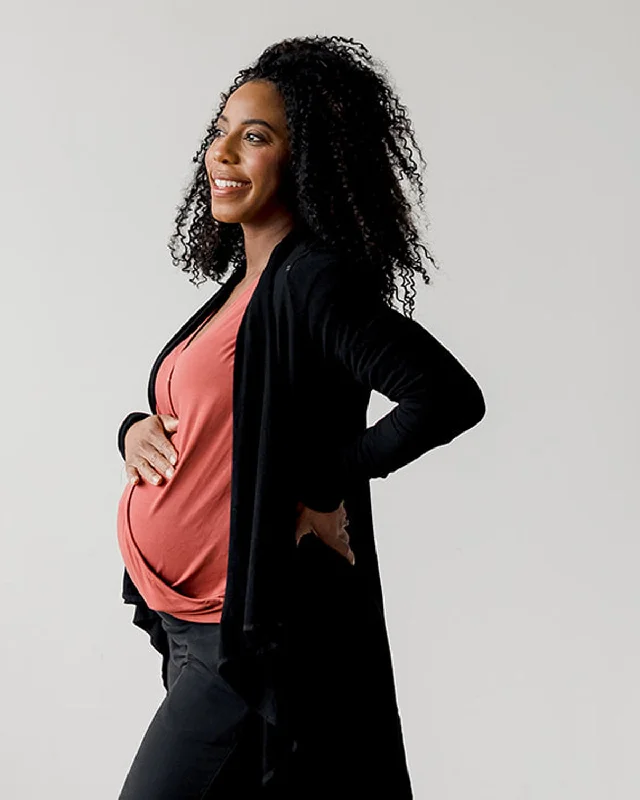 Huge Discounts Coziest Nursing Mama and Baby Cardigan - Black