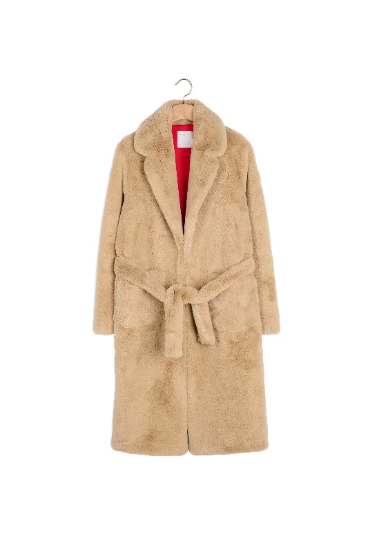Clearance Event Manteau long en fausse fourrure