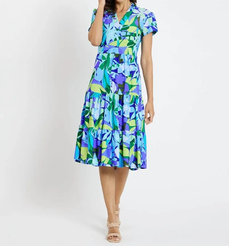 Holiday Sale Libby Kaleidoscope Floral Dress In Iris