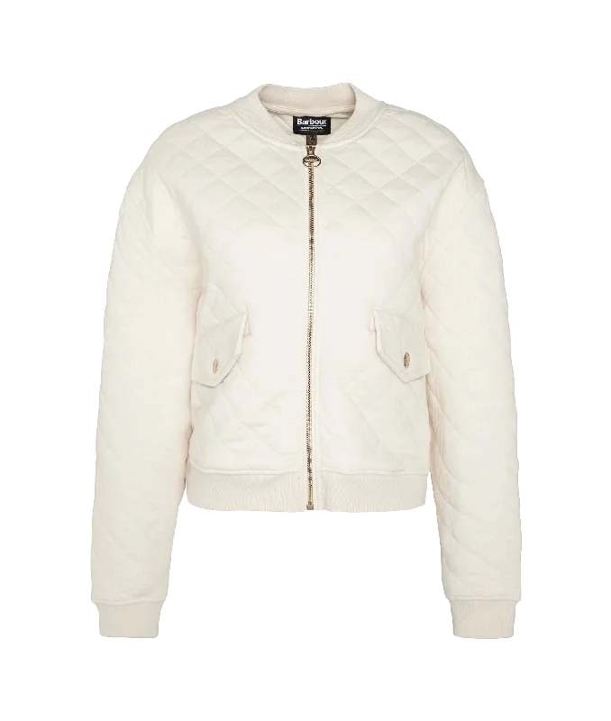 Alicia Quilted Bomber Jacket - Cream