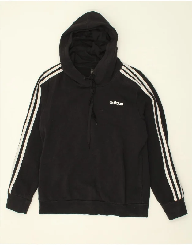 Weekend Special ADIDAS Womens Hoodie Jumper  UK 12/14 Medium Black Cotton