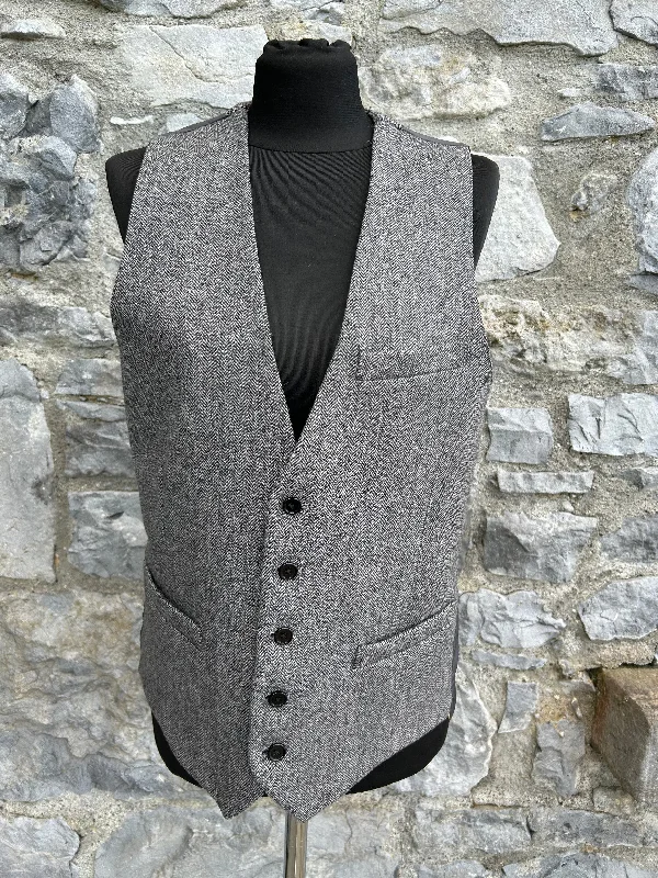Weekend Special Grey chevron tweed waistcoat Small