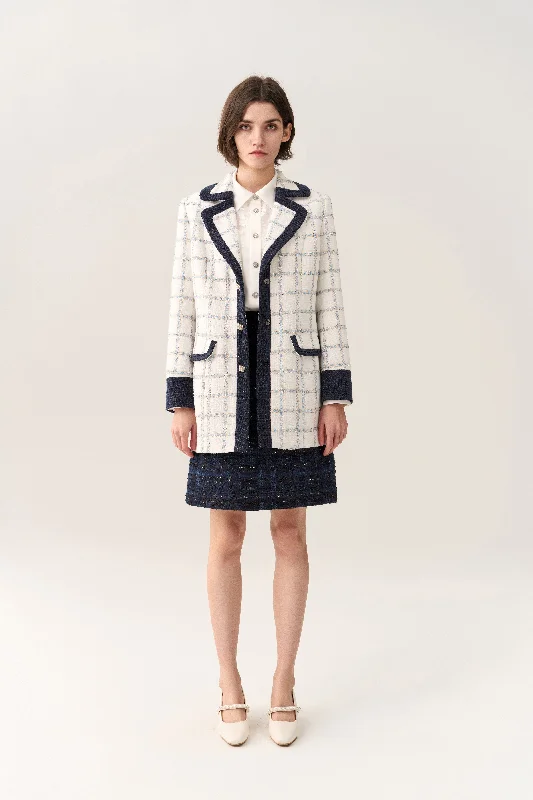 Early Access Flap-pocket Check Midi Coat