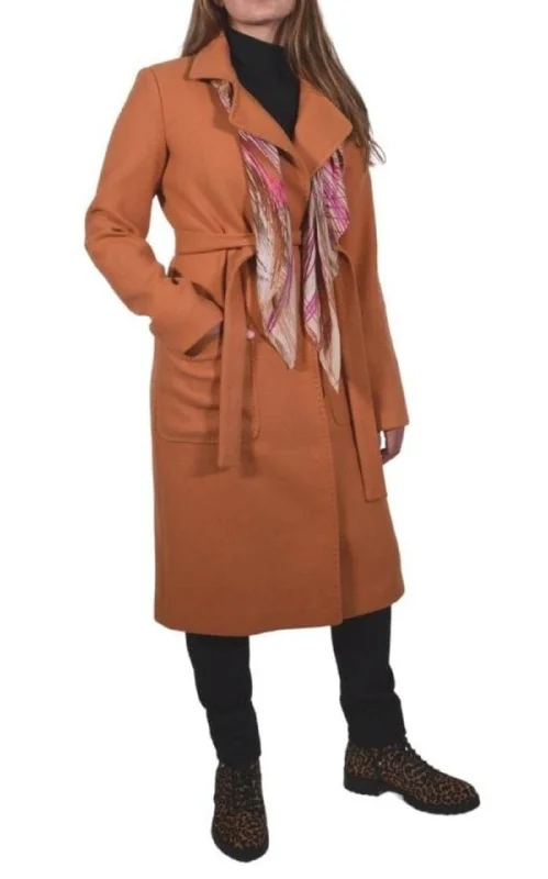 Super Sale Belted Wool Blend Long Coat