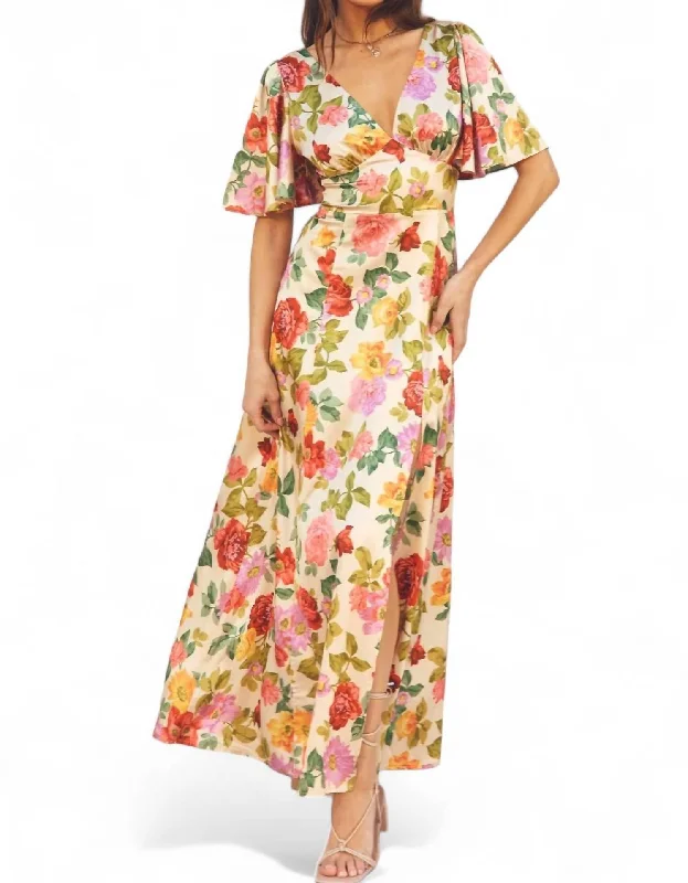 Garden Maxi Dress In Romantic Garden