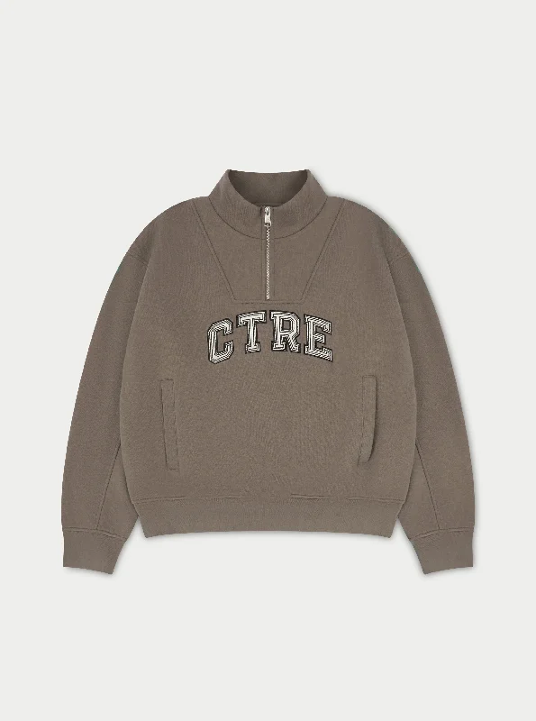 Bargain Blast CTRE HALF ZIP SWEATSHIRT - COCOA