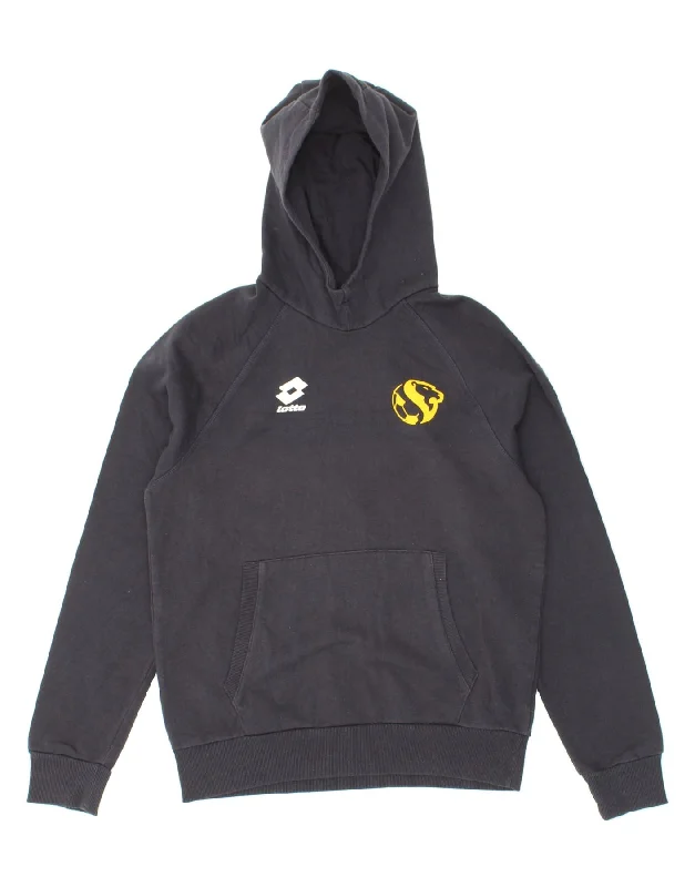 Blowout Deals LOTTO Womens Graphic Hoodie Jumper UK 18 XL Navy Blue Cotton