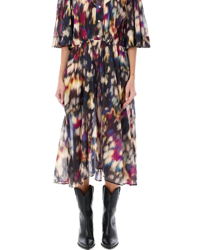 Weekend Deal Maggy Midi Dress In Ochre/black