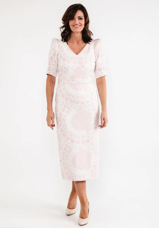 Exclusive Online Offer Laura Bernal Jacquard Print Maxi Dress, Blush