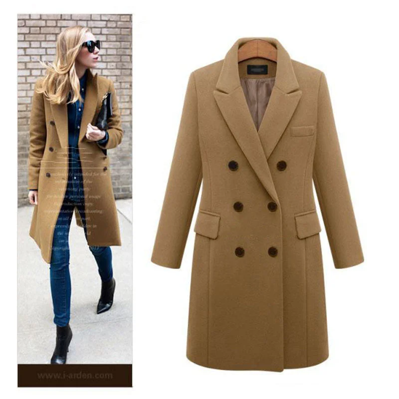 Price Meltdown Autumn Winter Coat Women 2019 Casual Wool Solid Jackets Blazers Female Elegant Double Breasted Long Coat Ladies Plus Size 5XL Price Meltdown Autumn Winter Coat Women 2019 Casual Wool Solid Jackets Blazers Female Elegant Double Breasted Long Coat Ladies Plus Size 5XL