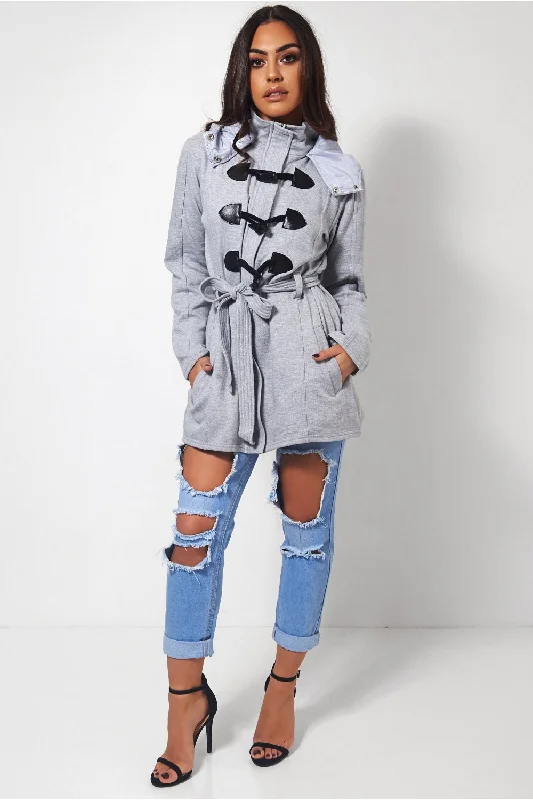 Take Advantage Grey Toggle Duffle Style Coat