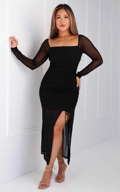 Mega Sale Kaisanna Mesh Maxi Dress - Black