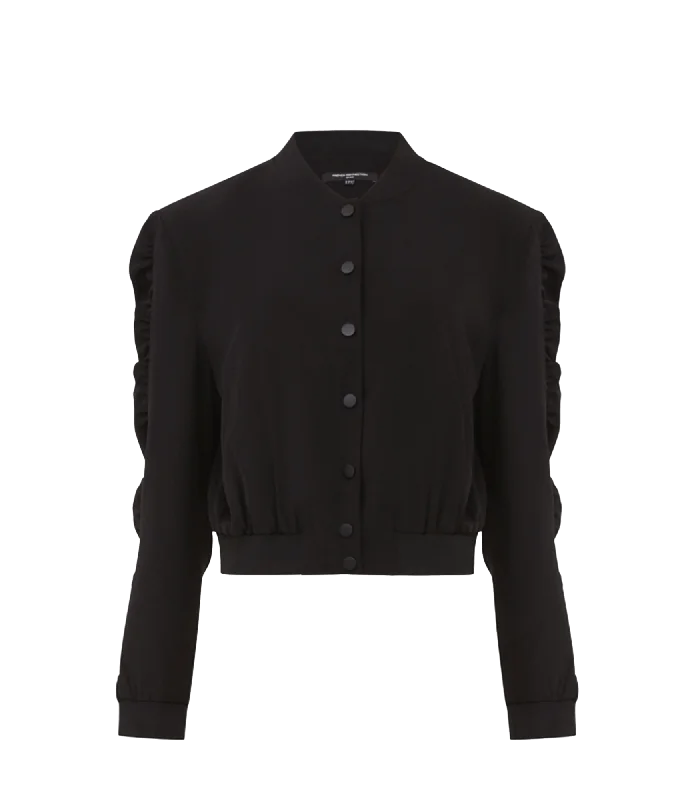 Overstock Harrie Suiting Bomber Jacket - Black