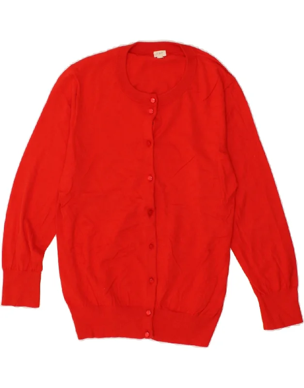 Price Smash J. CREW Womens Cardigan Sweater UK 14 Large Red Cotton