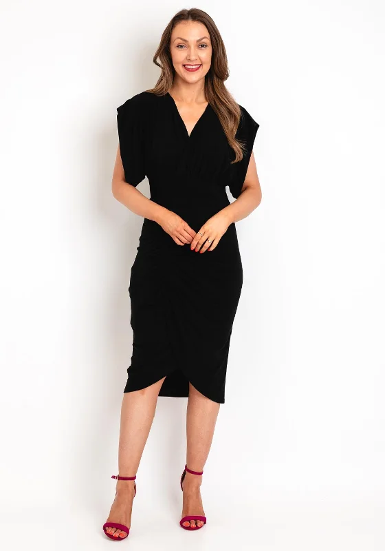 Castings Ruched Side Midi Dress, Black