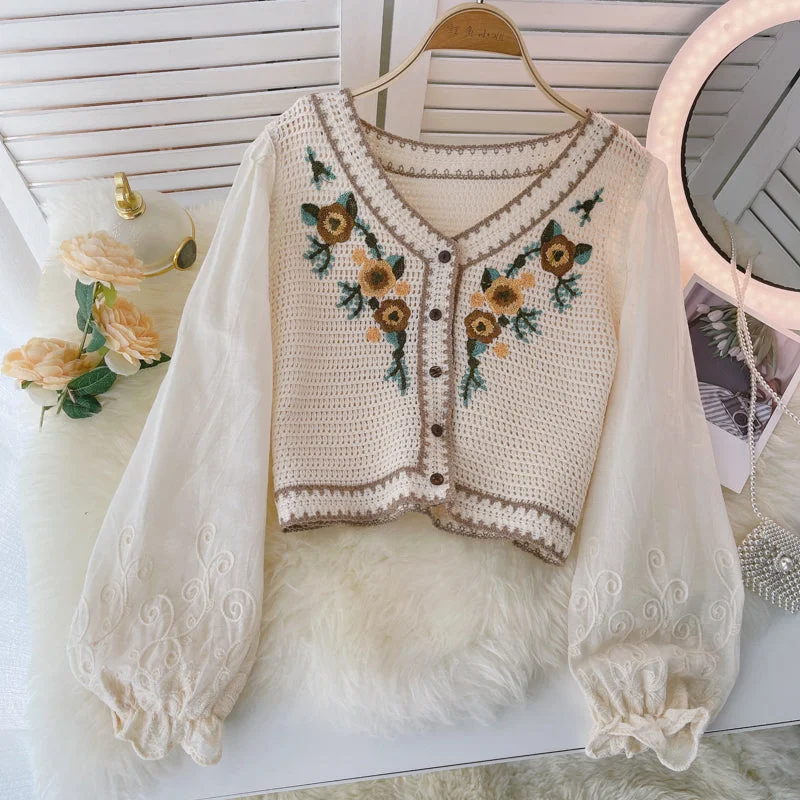 Limited Quantity Cute Embroidered Crop Top     S4382